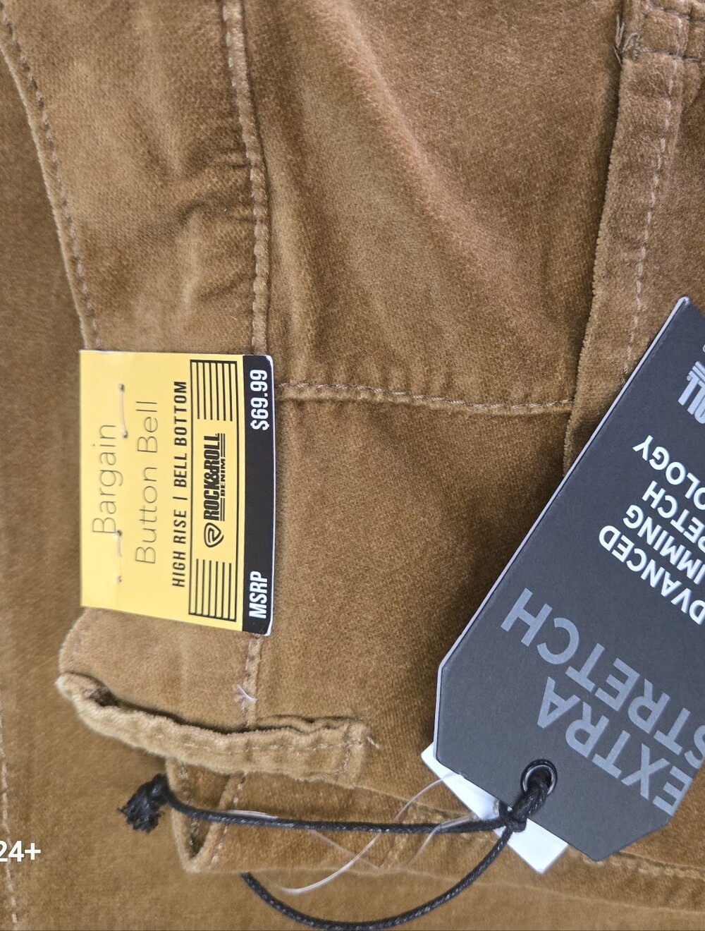 Rock & Roll Cowgirl High-Rise Button Bell Pants - Camel Brown